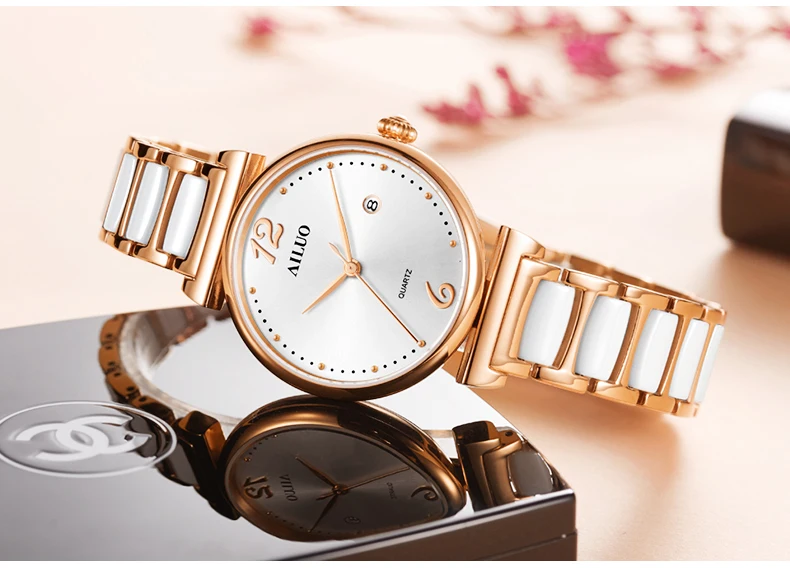 Ультратонкие женские французские часы AILUO люксовый бренд женские часы Japan Miyota кварц сапфир Водонепроницаемые часы с алмазами A7623