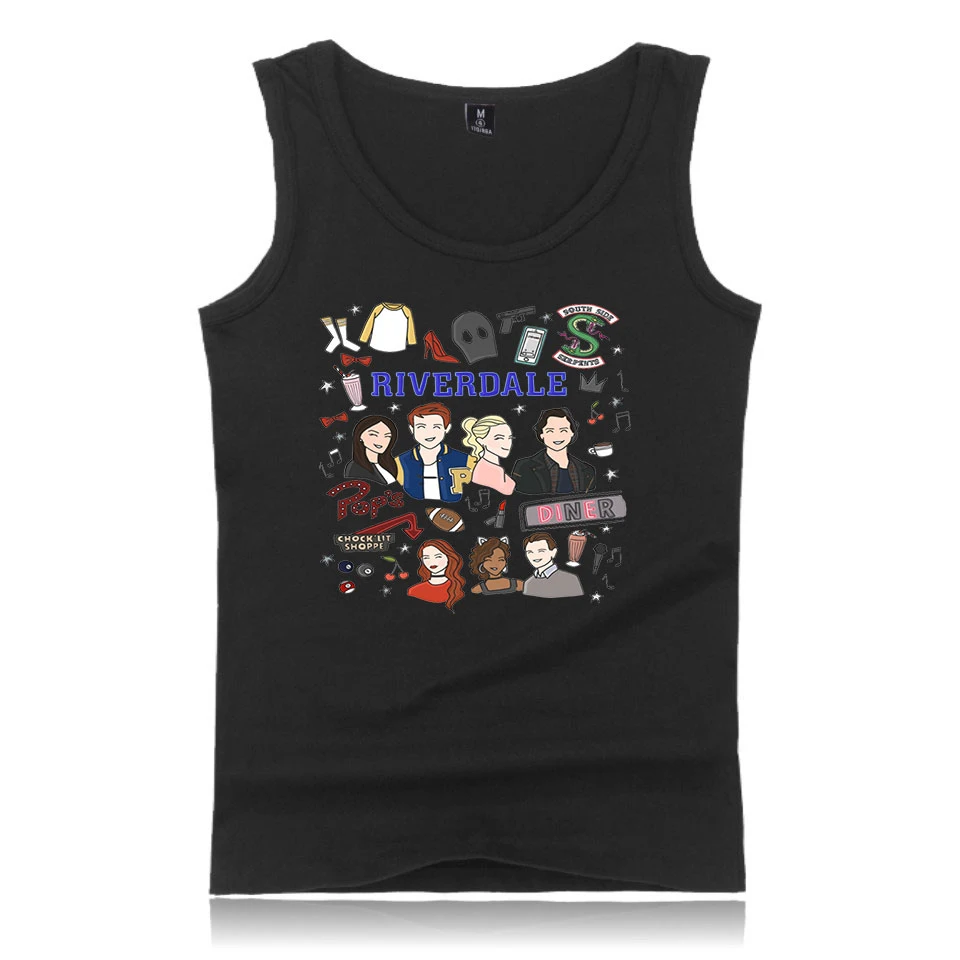 Tide brand vests sweat vest River Valley tversion of the loose personality printing sports sleeveless Tank Tops  chic Tops
