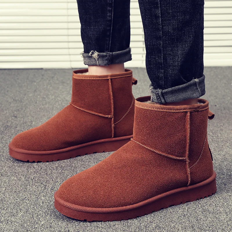 

2019 New Style Snow Boots Men's Winter Warm plus Velvet Anti-slip Boots Wear-Resistant Bread Shoes Northeast Thick Cotton Shoes