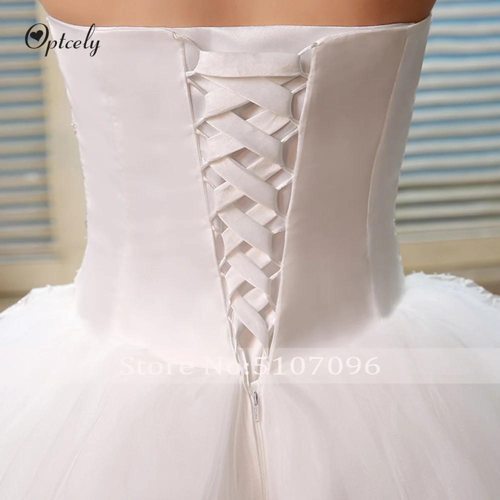 Optcely Vestido De Noiva горячая распродажа без бретелек без рукавов бальное платье свадебное платье 2019 поезд аппликации свадебное платье с бисером
