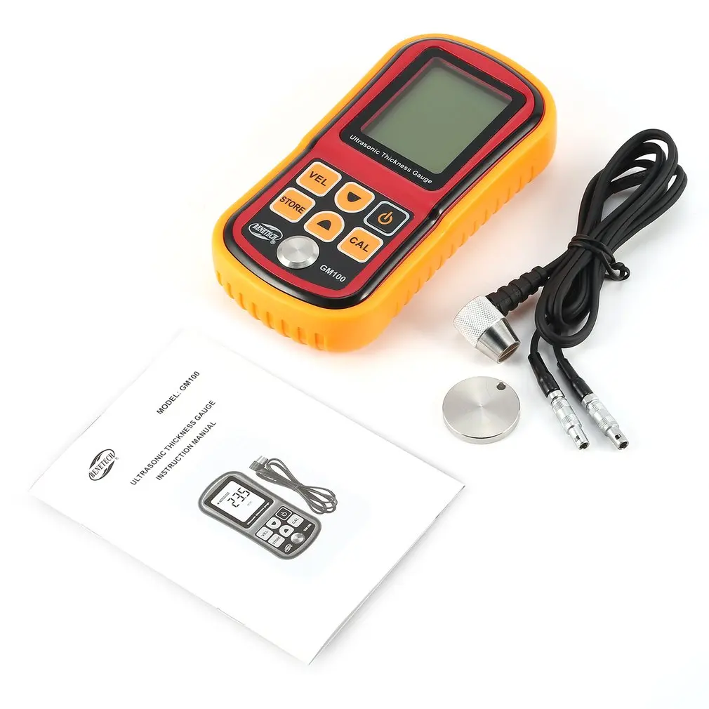 

BENETECH GM100 Digital Thickness Gauge Meter Ultrasonic Testering Steel Voice Sound Velocity Width Measuring Instrument