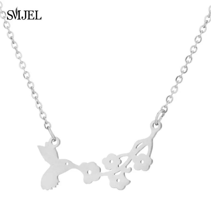 Collana con pendente a forma di colibrì, collana con