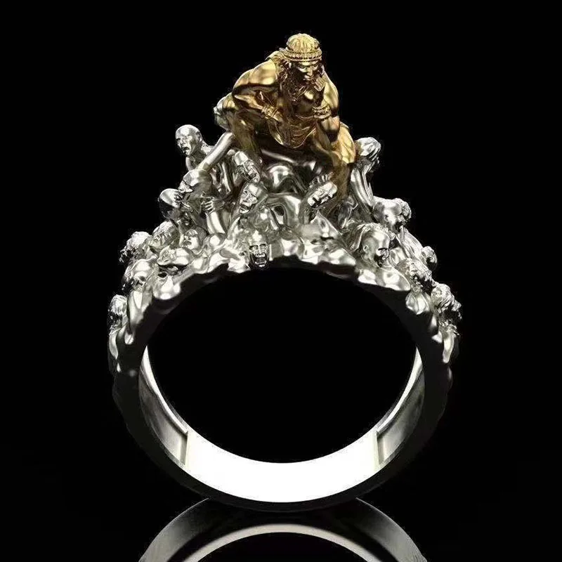 Кольцо мужское винтажное в стиле панк-рок индивидуализированное ювелирное