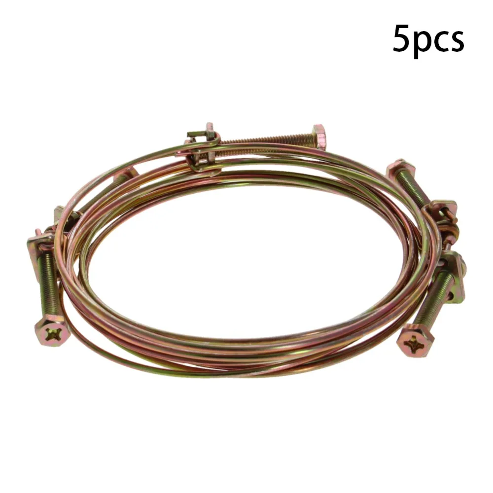 MroMax Double Steel Wire Strong Clamp Iron Inner Diameter 85/90/95/100/110mm Galvanized Thickness 2.2mm Screw Length 6*50/6*60mm