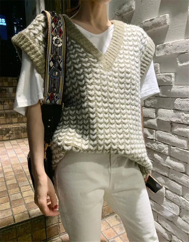 Модный кашемировый свитер без рукавов с V-образным вырезом женский осенне-зимний