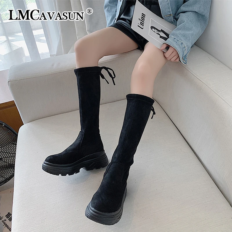 LMCAVASUN/замшевые ботинки; сезон осень-зима; женская обувь; bottes femme calzado mujer