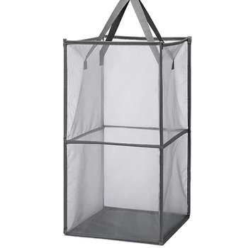 

Mesh Popup Laundry Hamper with Handles,Portable Durable Collapsible Storage Easy Open. Folding Pop-Up Clothes Hampers