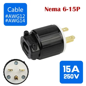 

US Nema L6-15P Socket UL 3 Prong Male Female AC Power Plug Industrial Wiring Connector Plug DIY Rewirable Socket 15A 250V