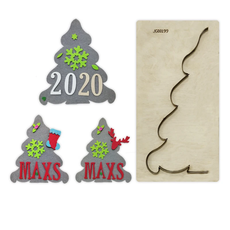 Christmas tree metal cutting dies scrapbooking wooden board cutter steel rule die mold paper leather cardstock felt blade punch