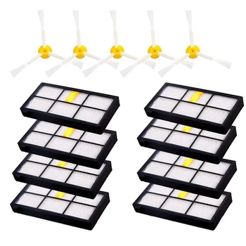 

For iRobot Roomba 880 980 860 960, 10pcs Roomba HEPA Filters & 5pcs Roomba Side Brushes Roomba Robotics Vacuum Cleaners Accessor