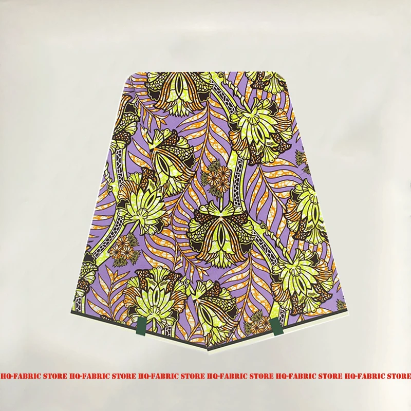 

Nigerian Wax Dye Prints Cotton Fabric 100%Veritable High Quality Sewing Materials For Party Dress Real Soft By The Yards V-L 103