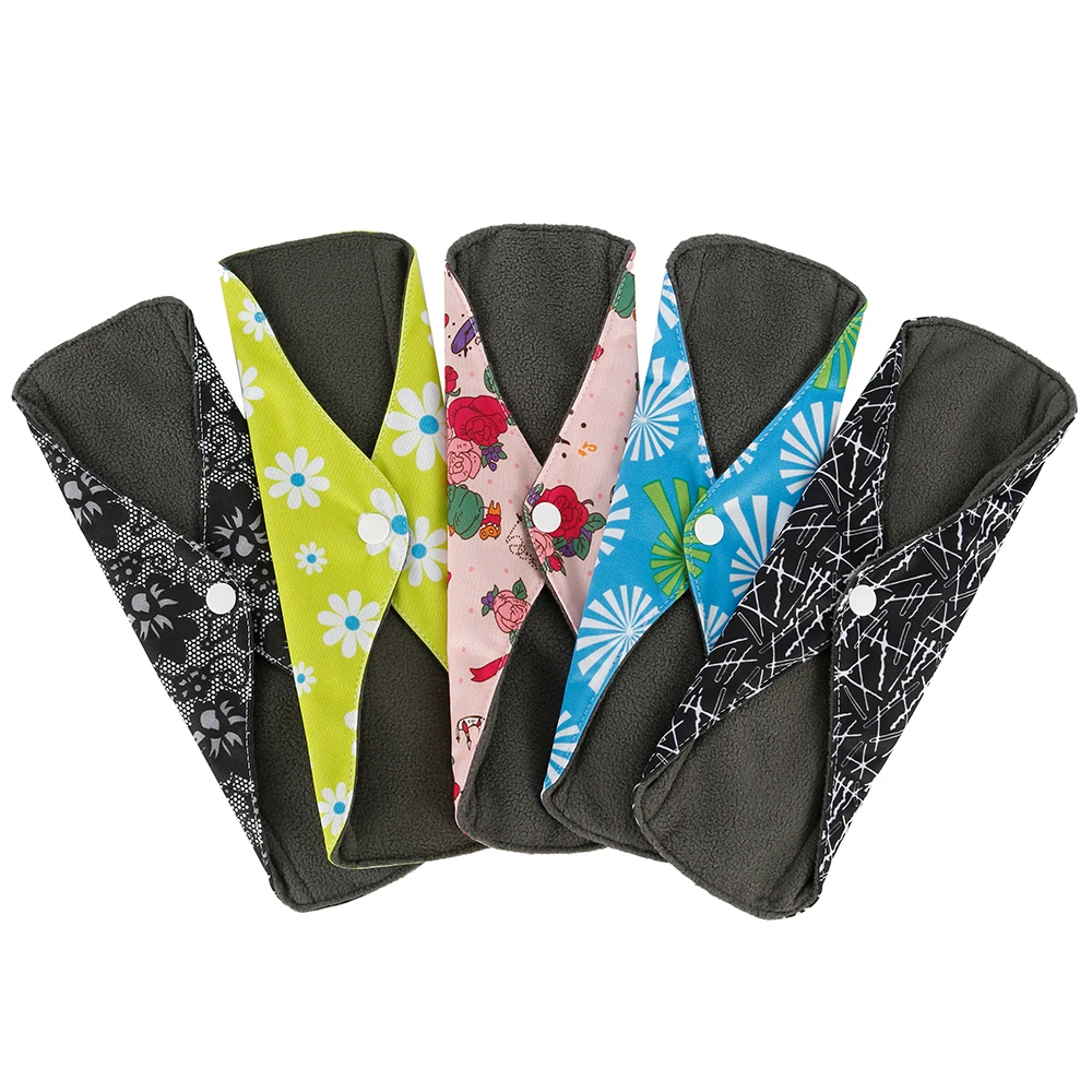 5 шт. моющийся Санитарный Полотенце тканевые менструальные прокладки многоразовые гигиенические бамбуковые Хлопковые женские гигиенические прокладки - Цвет: Mix color