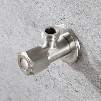

Stainless Steel Triangle Valve G1/2 Caliber Ceramic Spool Brushed SurfaceLeak-proof Thicken Explosion-proof Water Heater Valve