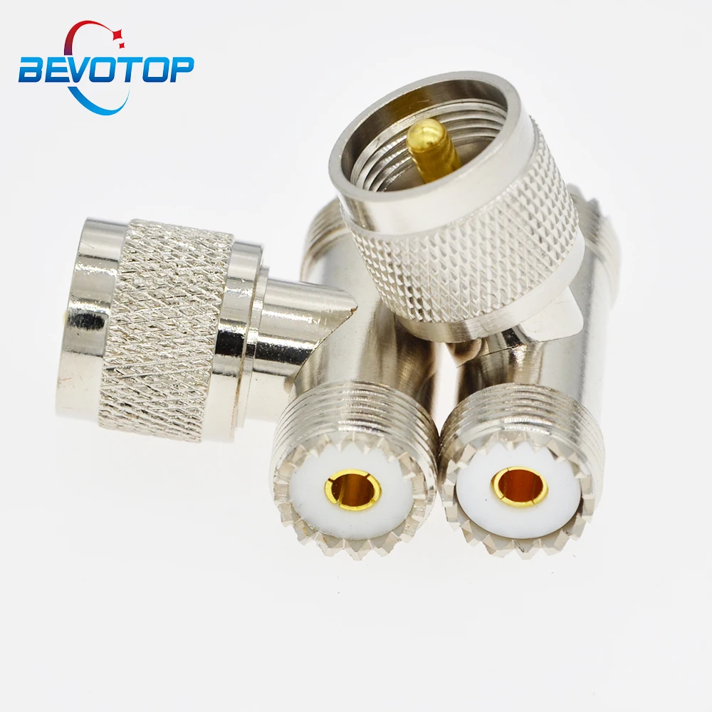 1pcs UHF Connectors PL259 Male to 2 SO239 Female T Type Coaxial Adapter for CB Ham Radio Antenna SWR Meter Cable Extention | Обустройство
