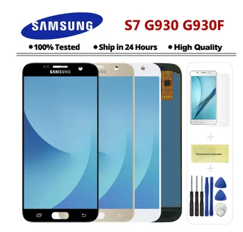 

100% Tested AMOLED S7 LCD For SAMSUNG Galaxy S7 Flat G930 G930F Display Touch Screen Digitizer Assembly With Free Gift