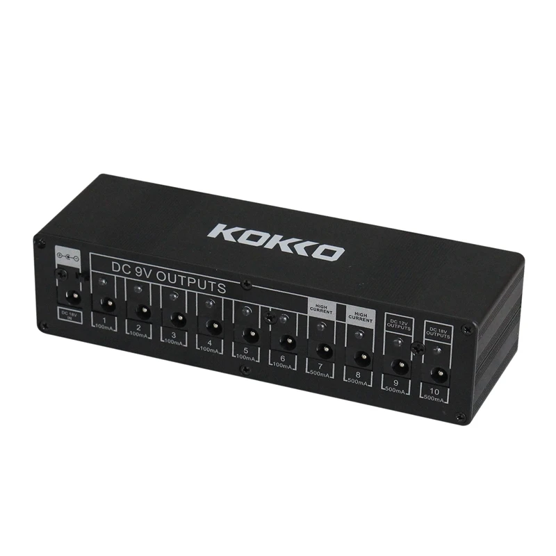 Kokko гитарная педаль блок питания компактный 10 выходов 7 способов 9V100ma DC 9 V/12 V/18 V Защита от напряжения безопасности
