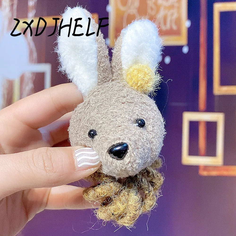 ZXDJHELF Мультяшные плюшевые эластичные повязки для волос для женщин аксессуары для волос девушки осень зима милое животное Резиновая лента резинка для волос F577