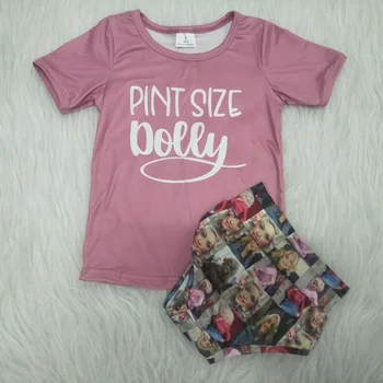 

Newborn Infant Kid Baby Girl Clothes Cute Short Sleeve Pink Dolly Tshirts Baby Romper Outfit 2 Pieces 0-2Y