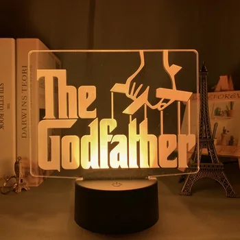 

Film The Godfather Letter Logo 3d Led Night Light for Home Decor Nightlight Touch Sensor Rgb Colorful Remote Office Table Lamp