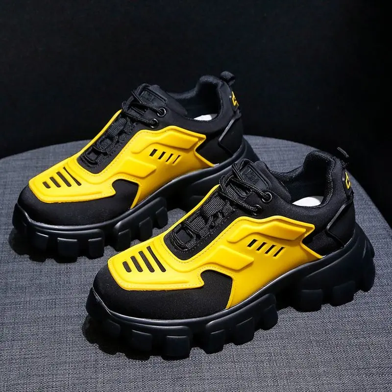 

Women Chunky Sneakers Autumn Winter Round Toe Dropshipping Fashion Thick Bottom Mixed Colors Platform Lace Flock Causal Shoes