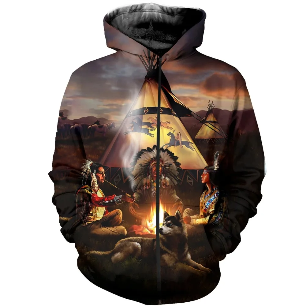 2020 mode Herren Hoodies Native Indian Kleidung 3D Gedruckt Hoodie Harajuku Streetwear Unisex Casual Jacke Trainingsanzug YY007 – Detail 6