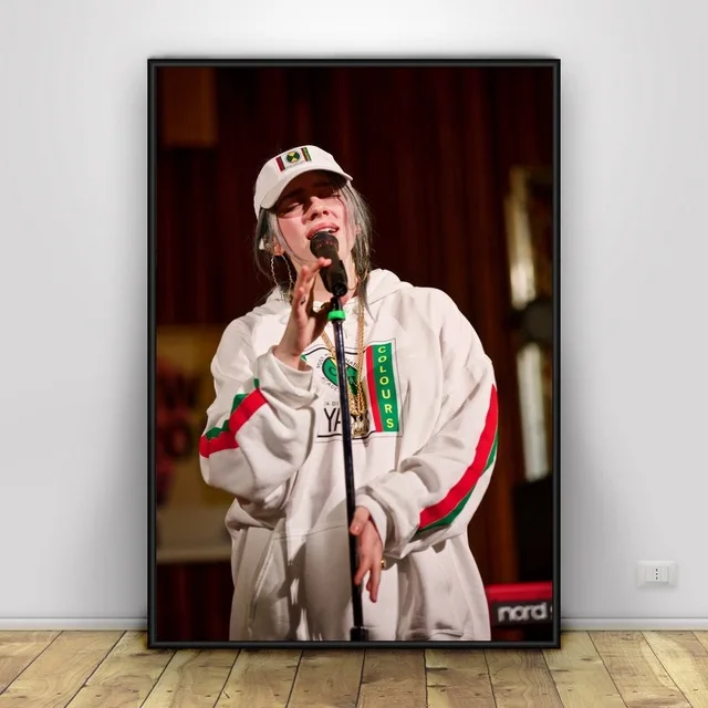 Billie Eilish художественный Шелковый плакат домашний декор - Цвет: E
