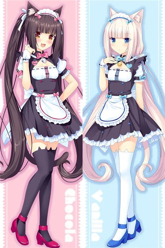 Аниме Dakimakura боди Neko Para chocola& vanilla 150x50 см 100x35 см наволочка манга 1 - Цвет: 6