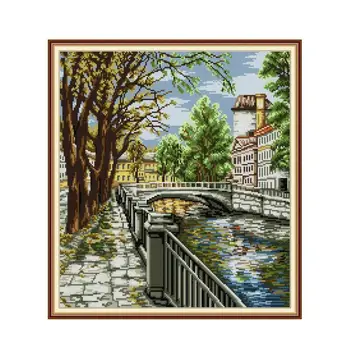 

Waterside Patterns DIY Handmade Cross Stitch Embroidery Kits 14ct 11ct Counted Printed Canvas Cross Stitch Kits Needlework Sets
