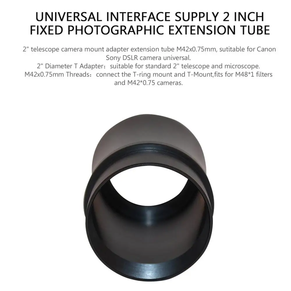 2 inch Telescope Eyepiece Photography Extension Tube Adapter for DSLR Cameras Camera Mount Adapter Astronomy Photography