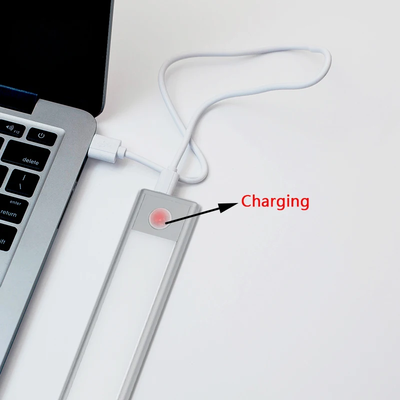 Ceny Ultra cienka PIR czujnik ruchu światła podszawkowe LED 23 40 60CM szafa szafka szafa lampa LED lampka nocna z ładowaniem przez usb