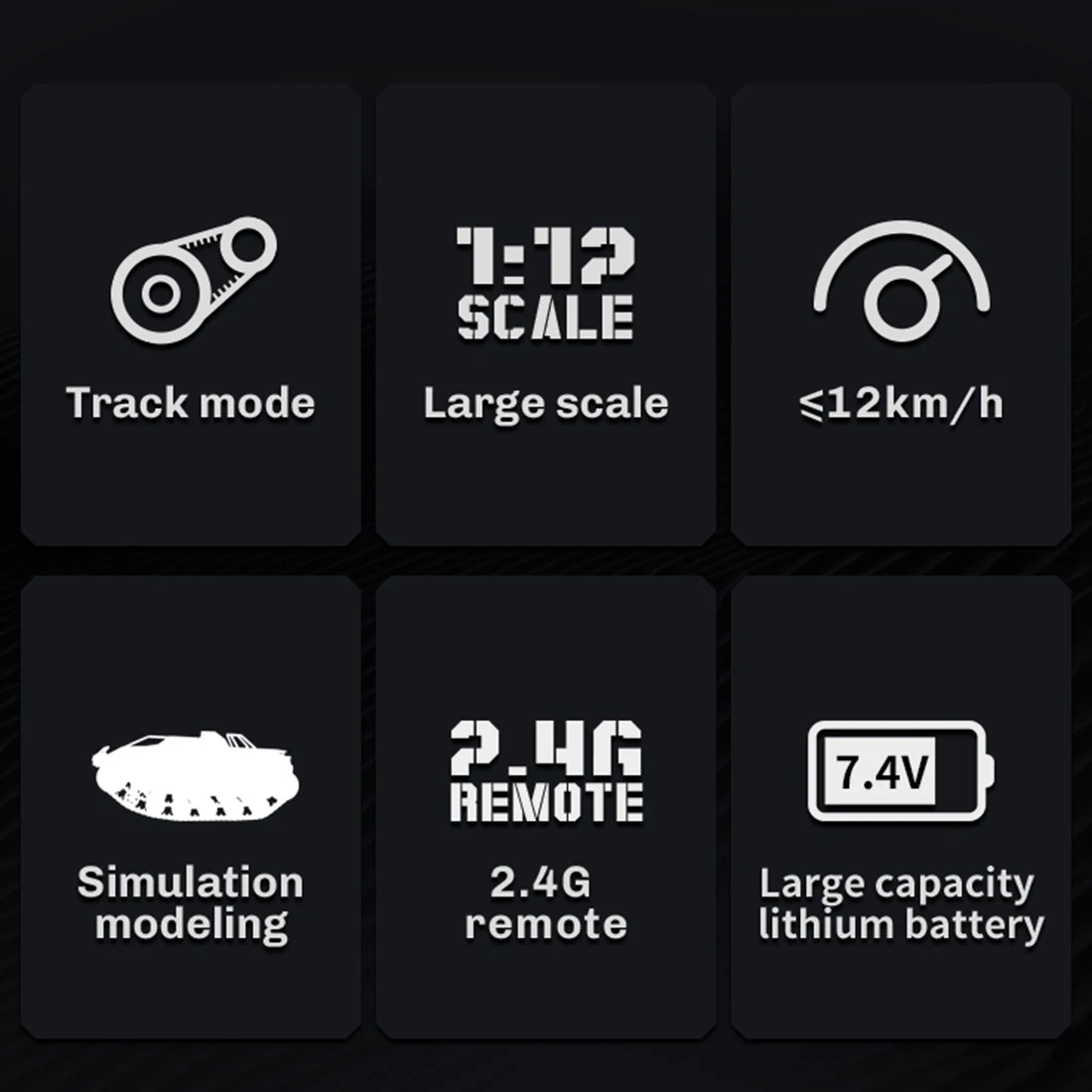 HOBBYINRC 1:12 4WD 2,4G RC высокоскоростной Дрифт Танк автомобиль грубый зуб гусеничная колесница Танк беспилотный набор аксессуаров-серый
