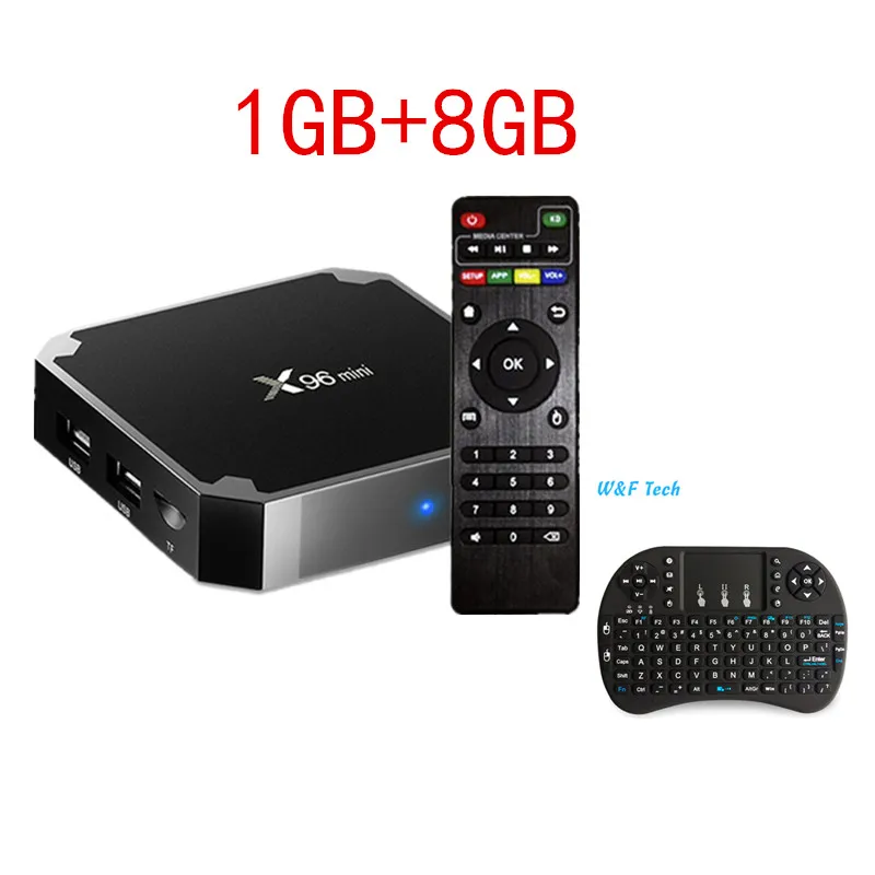X96 Мини ТВ приставка на базе Android BOX X96mini Android 7,1 Smart tv Box 2 Гб 16 Гб Amlogic S905W четырехъядерный 2,4 ГГц WiFi телеприставка 1GB8GB - Цвет: 1G 8G with i8 keybo