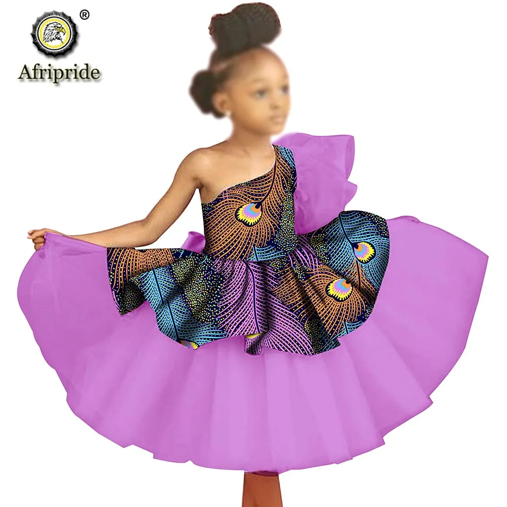 African Girl Dresses Ankara Dashiki Print Ankara Lovely Dress Casual Kids Print Mini Dress Shirt Dress AFRIPRIDE S1940018