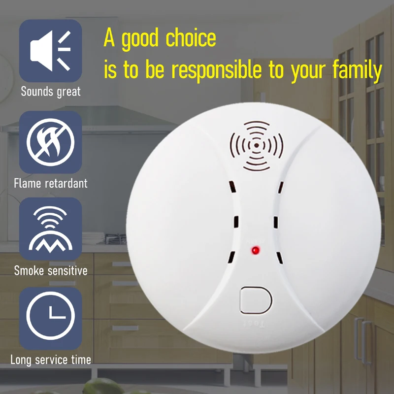 433MHz Wireless Smoke Detector Fire Alarm Sensor Independently Or For 1527 Wifi GSM Office Home Security Alarm System Anti-Fires