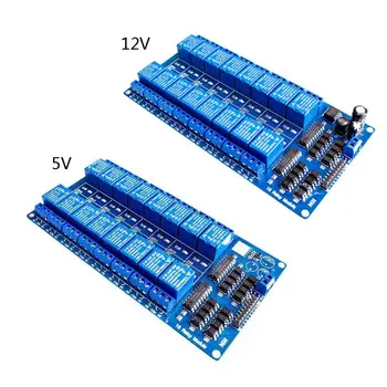 

16 Channel Relay Housing Module with Optocoupler Microcontrollers Interface DC 5V 12V LM2576 Power Relay for DIY
