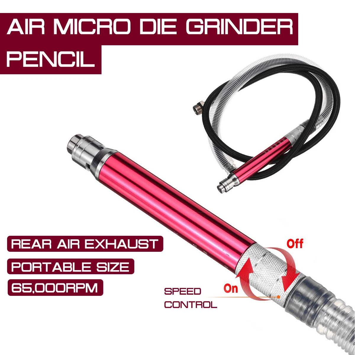 

Air Micro Die Grinder Pencil 65,000 RPM Professional High Speed Cutting Wood Jewelry Polishing Grinding Engraving Pneumatic Tool