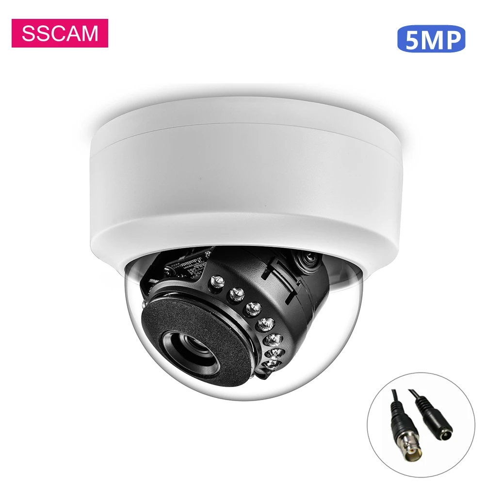 Telecamera Cctv Full Hd 5Mp Ahd Dome Cctv Telecamera Antivandalo Ad Alta Risoluzione Per La Visione Notturna Di Sicurezza Domestica Con Grandangolo