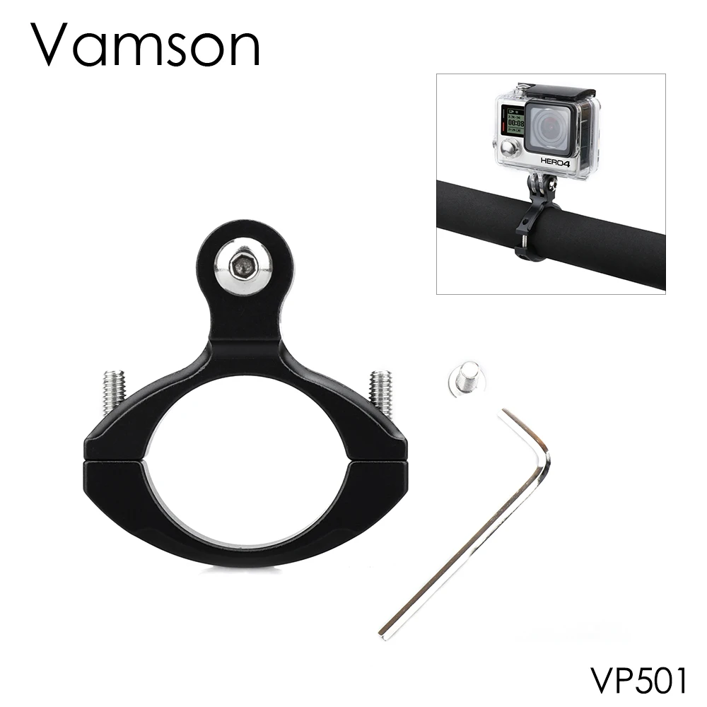Vamson для Go pro Алюминиевый велосипедный руль штативы черный для Gopro Hero 7 6 5 4 для Xiaomi для Yi аксессуары VP501