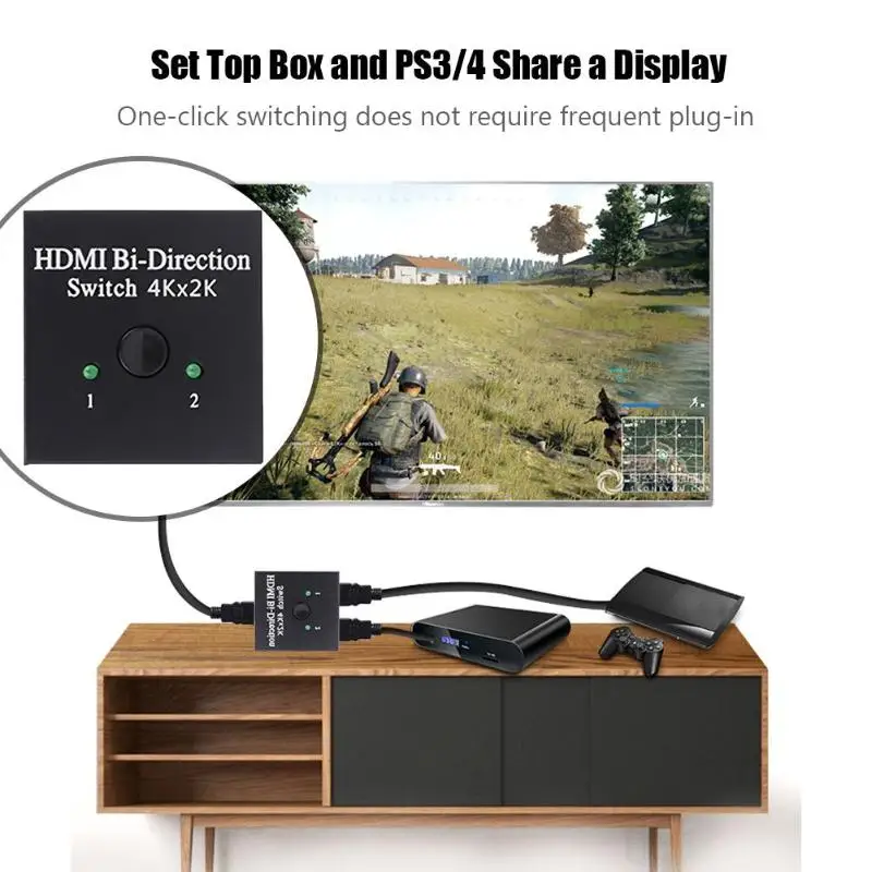 Алюминиевый сплав HDMI двунаправленный 2,0 переключатель Smart 4K HDMI видео аудио коммутатор сплиттер черный 4K 3D Разрешение 3 HDM позолоченный