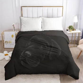 

Bedding Duvet Cover Comforter/Quilt/Blanket Case With Zipper Queen King Europe Russia Size Nordic 150/140x200 Black Dog Head