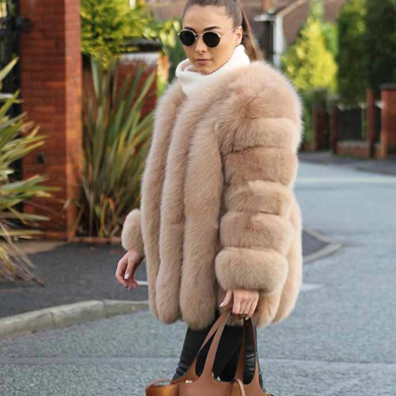 Female Winter Fur Coat Women Clothes High Quality Faux Fox Fur Overcoat  2020 New Autumn Thicken Warm Long Coats