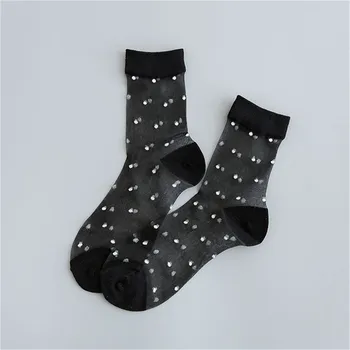 

Women Casual Summer Fashion Transparent Silk Dot Socks Short Cute Gift Sock Business Cotton casual meia dropshipping 40sp23