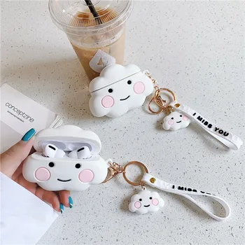 

3D Cartoon White Cloud Soft Cases for Apple Airpods Pro 1 2 Protective Cover Bluetooth Wireless Earphone Charging Box Case Bag