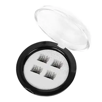 

3D Permanent Magnetic Eyelash Glue Free Material Eyelashes 4 Pieces/ Box Eyelash Extension Kit Recycle DIY False Eyelashes