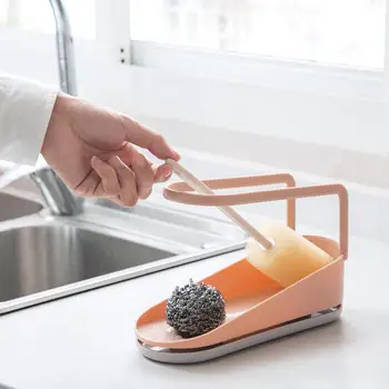 

Kitchen Shelf Oragnizer Sponge Holder Soap Drain Rack Rag Brush Dishcloth Drainer Storage Shelf Towel Rack Holder Sink Organizer