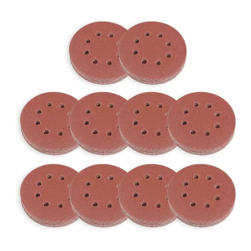 

15pcs Round Sandpaper 8 Hole Disk Sand Sheets 40-3000 Grit Hook Loop Polish Disc