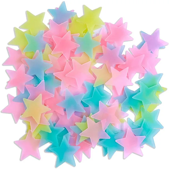 100PCS/Bag 3CM Glow In The Dark Toys Luminous Star Stickers Bedroom Sofa Fluorescent Painting Toy PVC Stickers For Kids Room 1