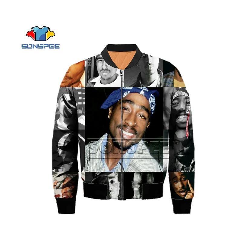 3 Мужская куртка с 3D-принтом раппер, женская модная футболка с рисунком 2pac Tupac/Biggie Smells, Harajuku, футболки, homme, куртка для полета - Цвет: 3