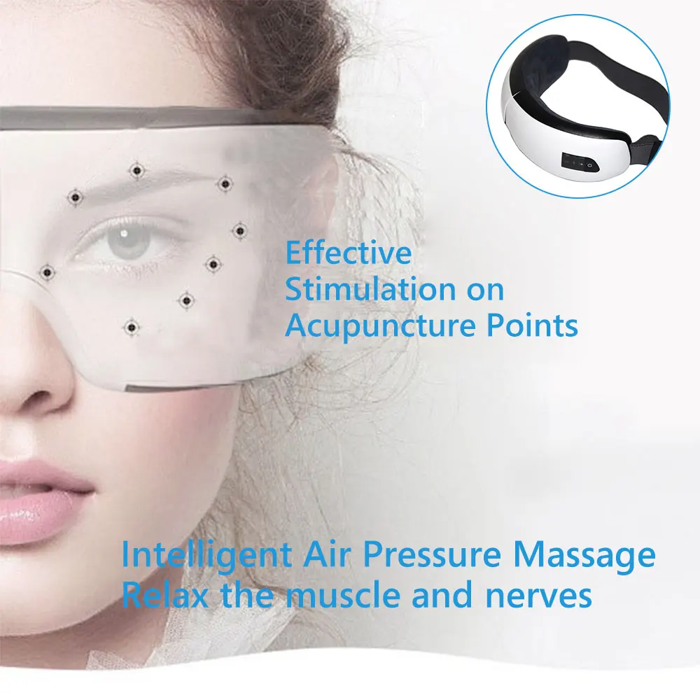Smart Vibration Eye Massager Anti Wrinkles Eyes Massage Care Device Air Presure Electric Hot Compress Therapy Glasses Eye Care