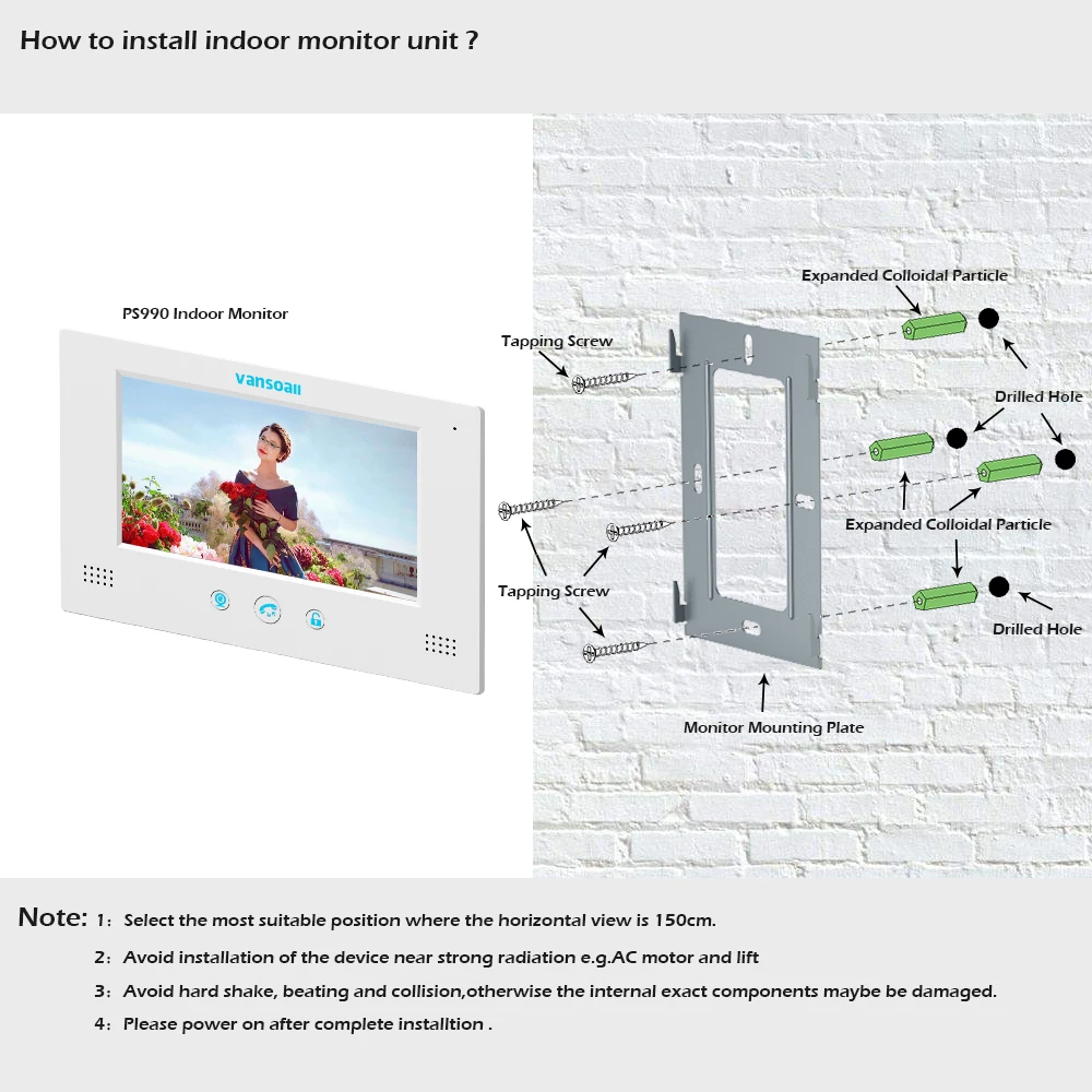 Pаспродажа VANSOALL видео телефон двери проводной дверной звонок видеодомофон Системы 7 дюймовый Цвет монитор и HD Камера с механизмом открывания двери, се...